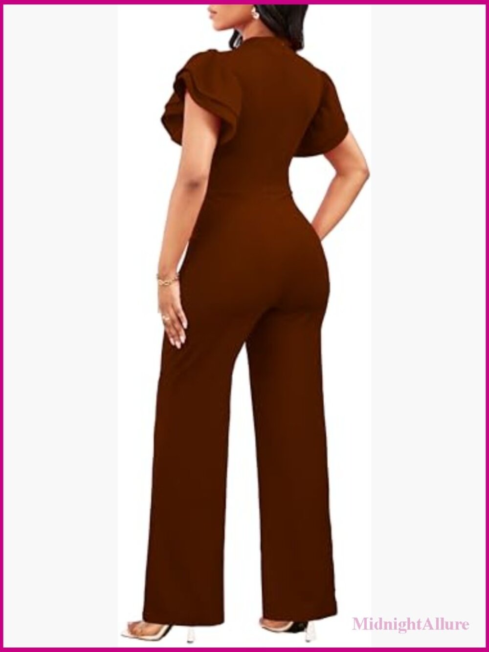 Elegant Jumpsuit with Straight Pants for Women Dressy Formal Business - Picture 5 of 7